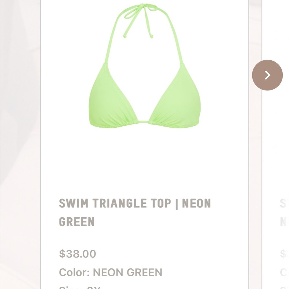 Neon green SKIMS swim triangle top